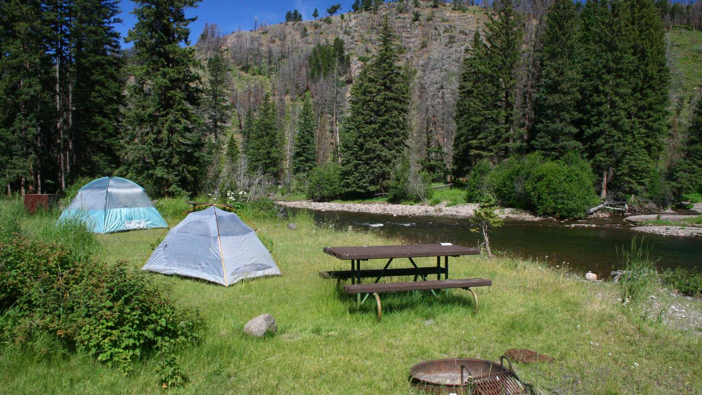 Slough Creek campsite along the creek
