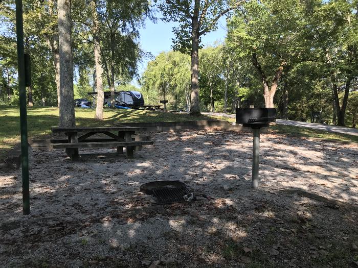 WILLOW GROVE CAMPGROUND SITE # 6 SITE IN SHADE WITH TABLE, LANTERN HANGER AND GRILLSWILLOW GROVE CAMPGROUND SITE # 6 