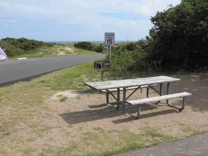 Grill and picnic table with ocean view