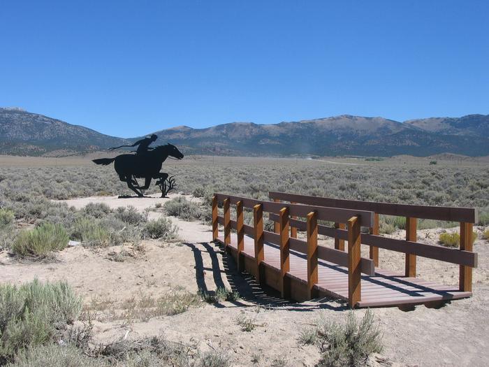 Schelbourne Station, NevadaA Pony Express rider silhouette can be found at the Schelbourne Station site in Nevada.