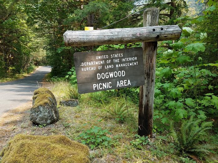Site entry sign at Dogwood Picnic Area