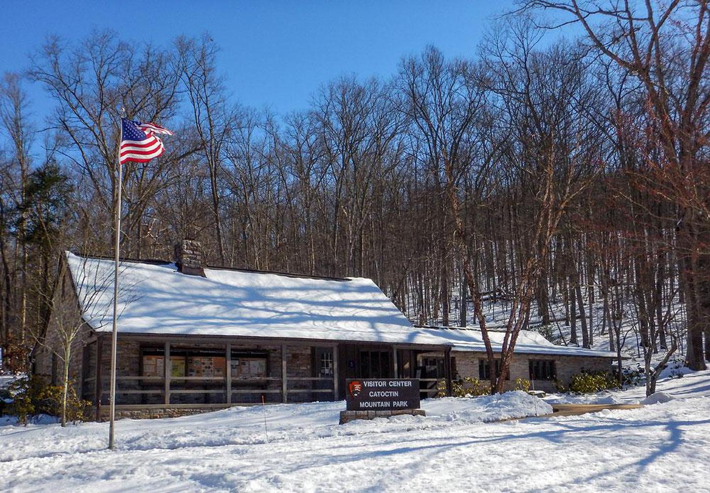 Visitor Center in WinterDuring winter, the Visitor Center is often blanketed in snow and ice.