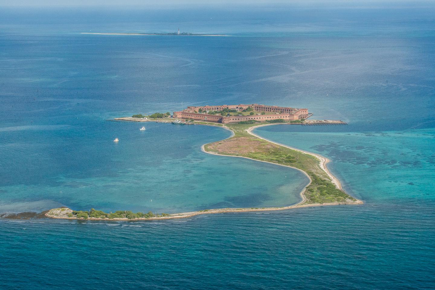 Aerial view of the Dry TortugasThe Dry Tortugas is made up of seven islands.