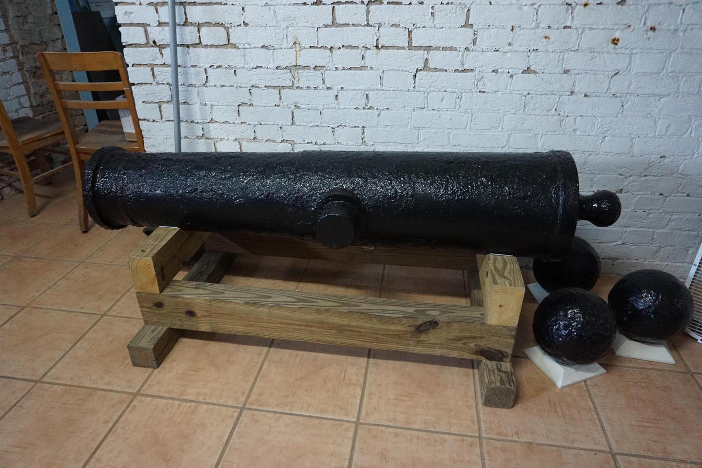 Dry Tortugas Visitor Center Cannon DisplayA preserved cannon on display at the Garden Key Visitor Center