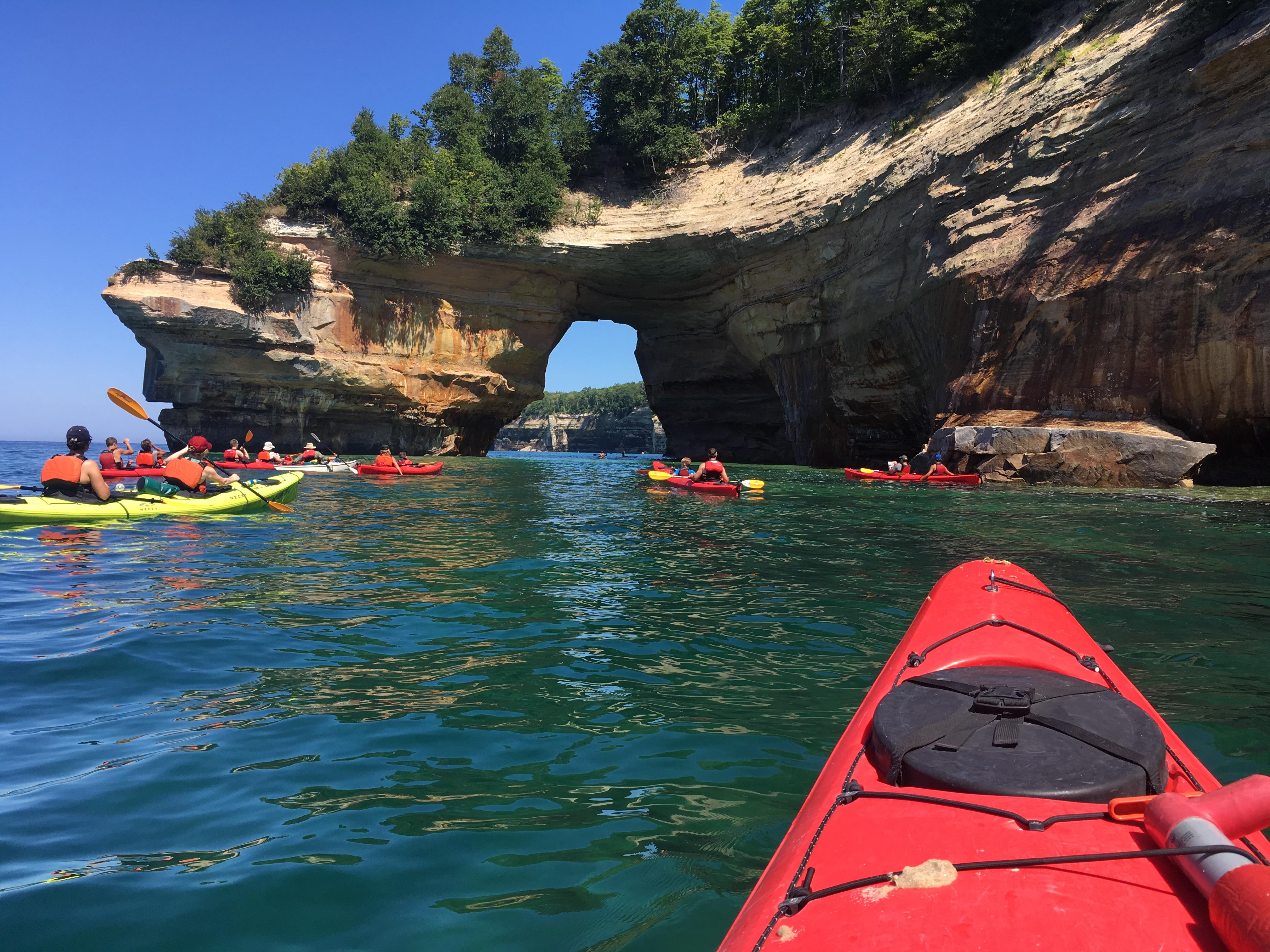 Kayaking Along the Pictured Rocks Cliffs