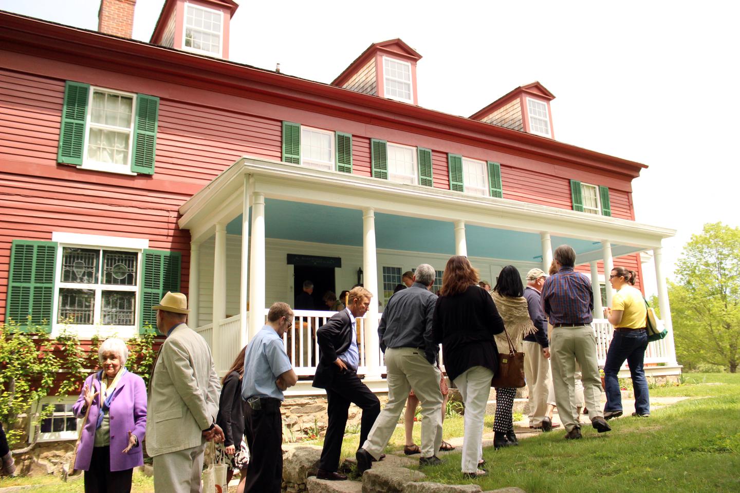 Opening of the Weir House - May 2014Visitors wait in line to enter the Weir House on the first day it was opened, May 2014.