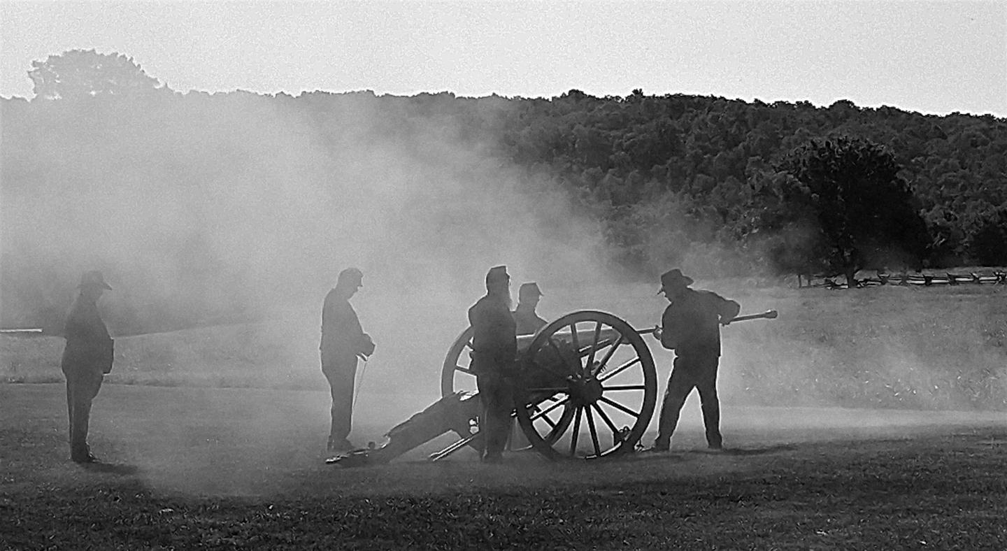 Wilson's Creek 159th Battle AnniversaryA Wilson's Creek artillery crew fires a cannon on the 159th Battle Anniversary (August 10, 2020).