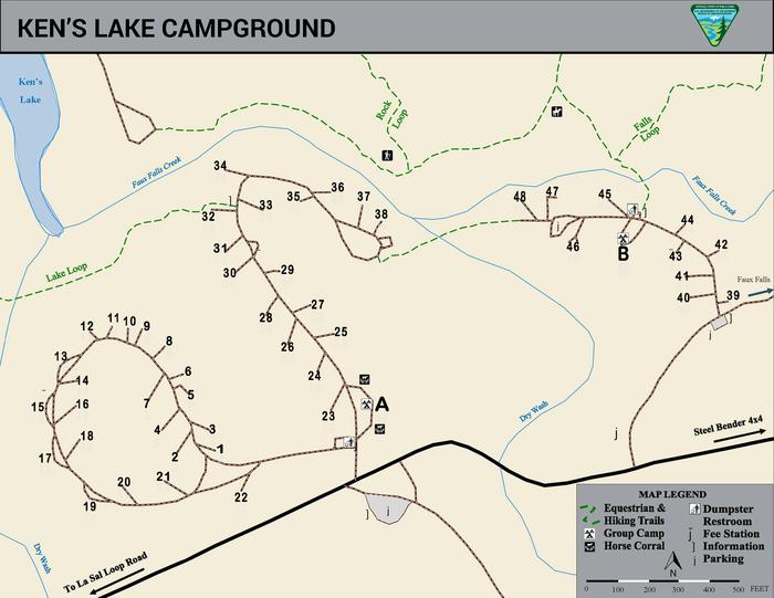 Ken's Lake Campground Map