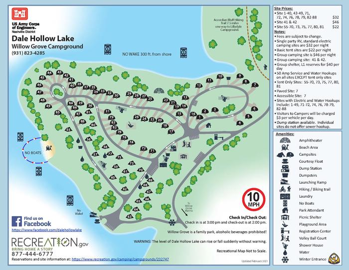 WILLOW GROVE CAMPGROUND MAP