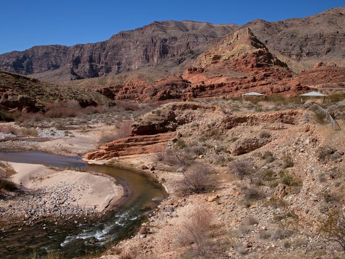 Popular spot on the Virgin RIver from the Virgin River Canyon Recreation Area