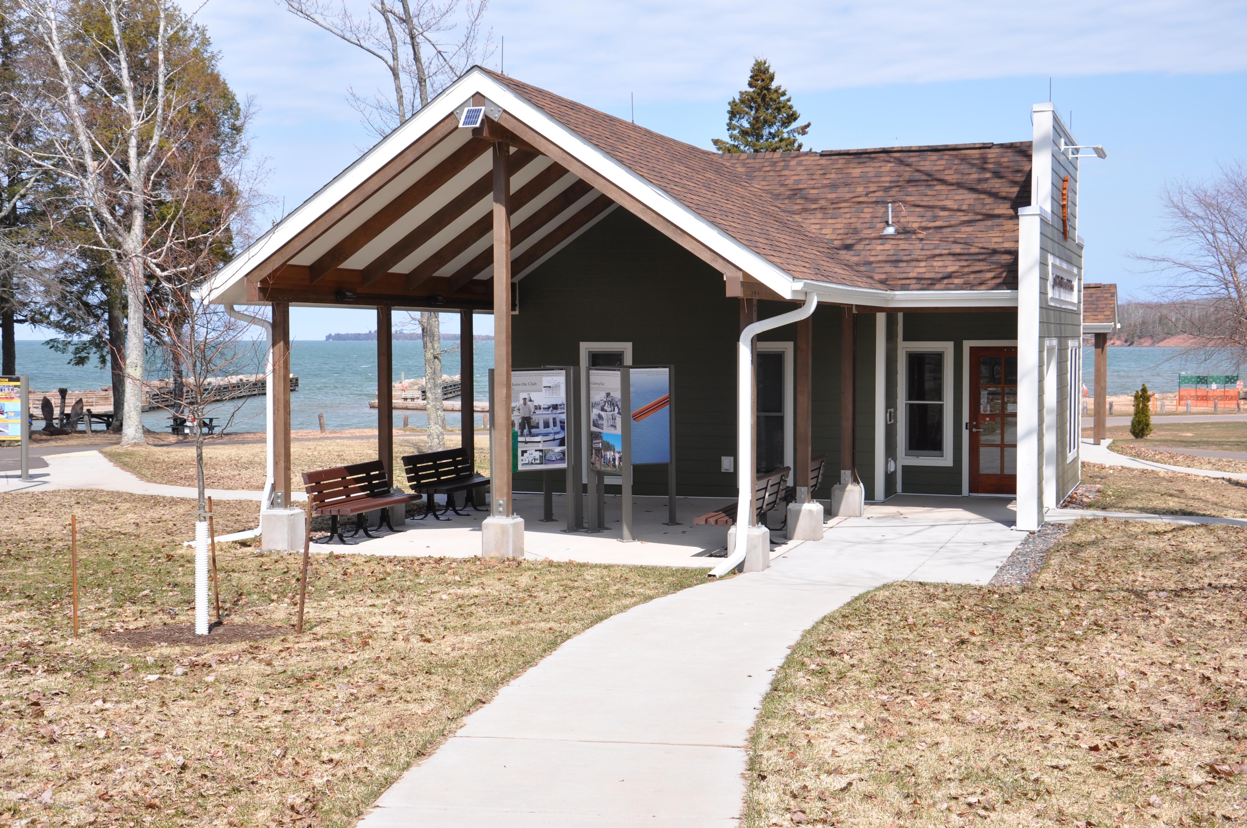 Visitor Center patio and exhibits