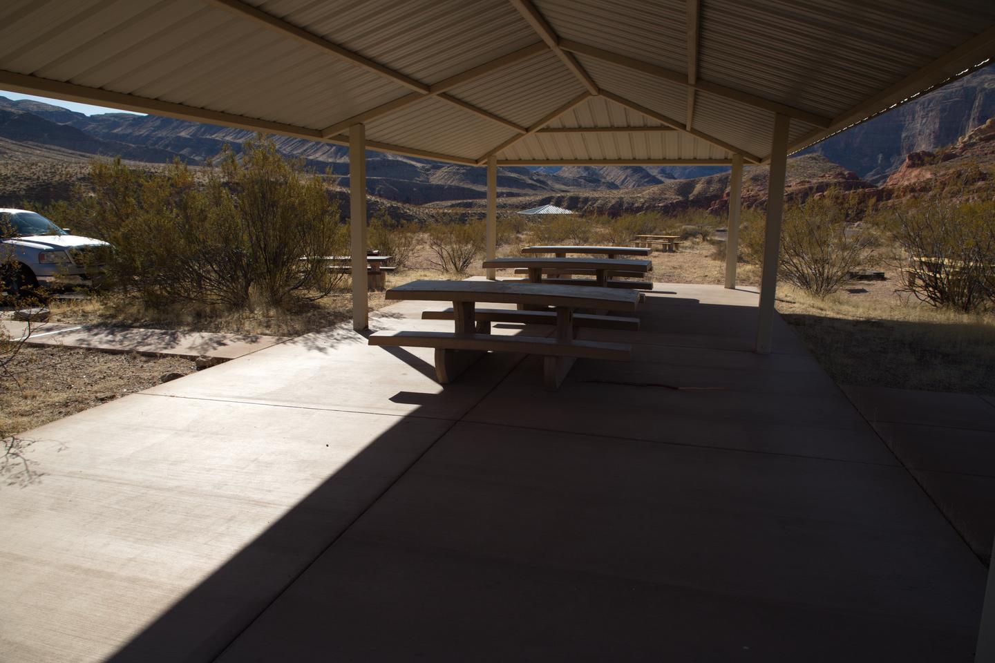 Site 103 shelterSite 103 has a large shelter with 3 picnic tables