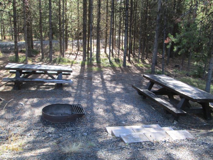 camp site picnic table and fire ringNFJD Campground site #14