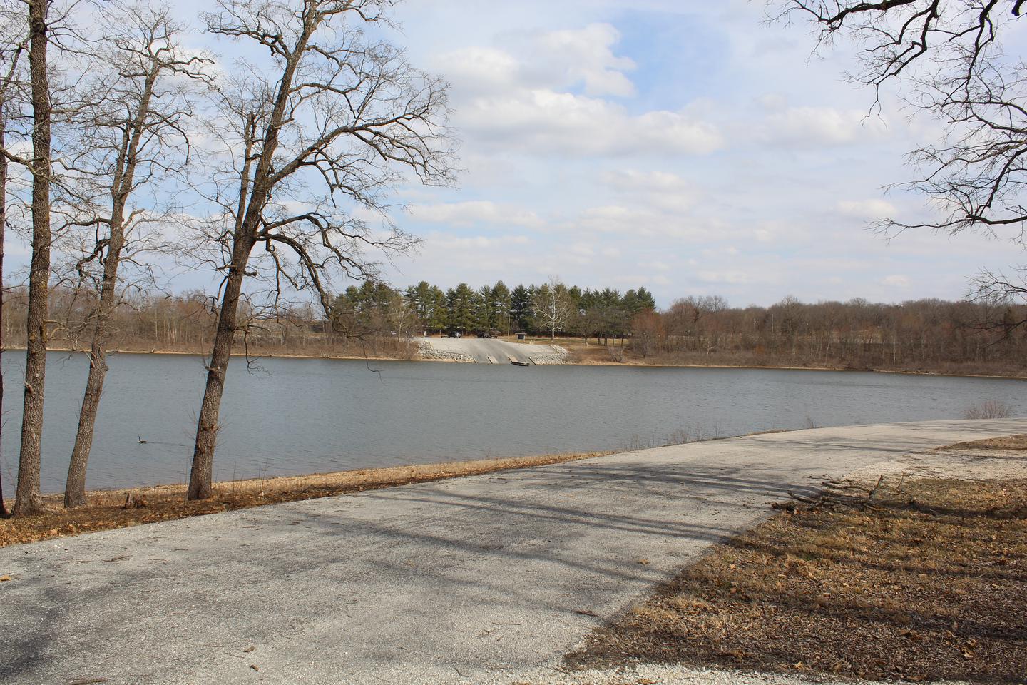 View of Ruark Bluff boat ramp from group camp