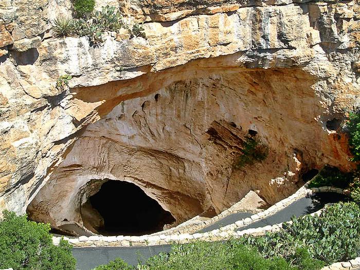 Natural entrance into cave