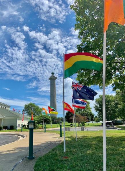 International flags at Memorial