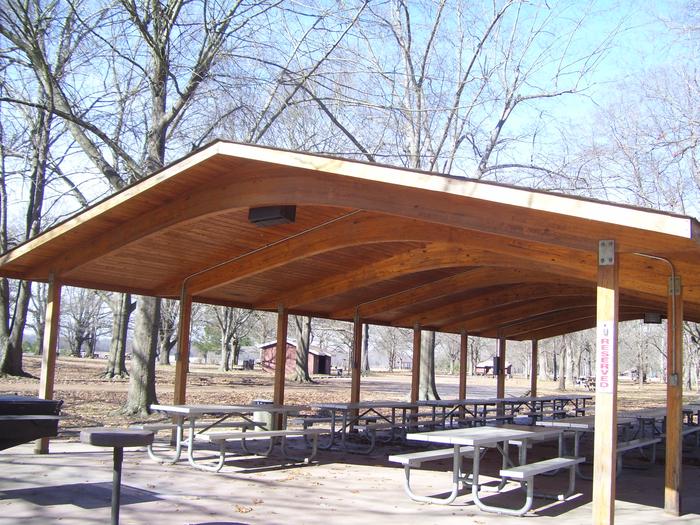 Pavilion at Big AcresThere are two picnic shelters available for reservation in Big Acres