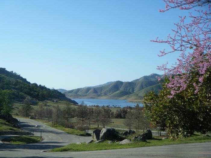 As lake levels rise, the spring time view of the lake increases at the campground Spring time view of Lake Kaweah 2021