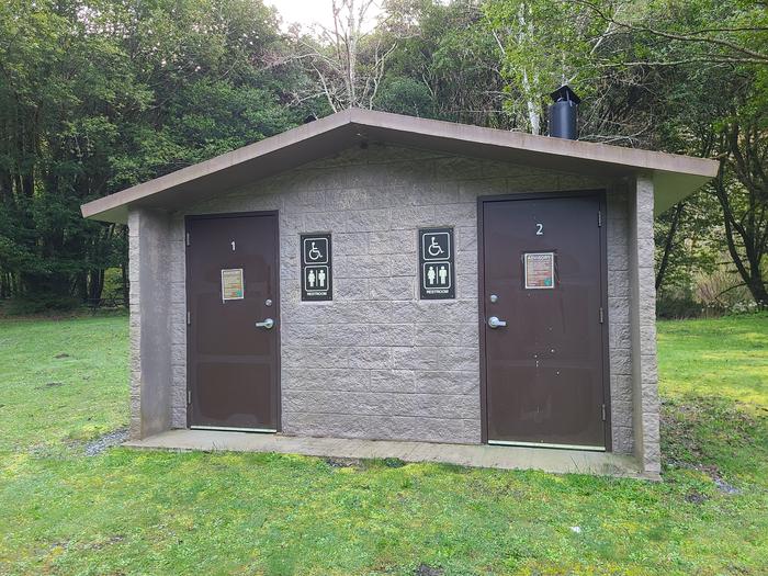 Group Bathrooms Seasonally ReservableGroup Sites A B pit facilities