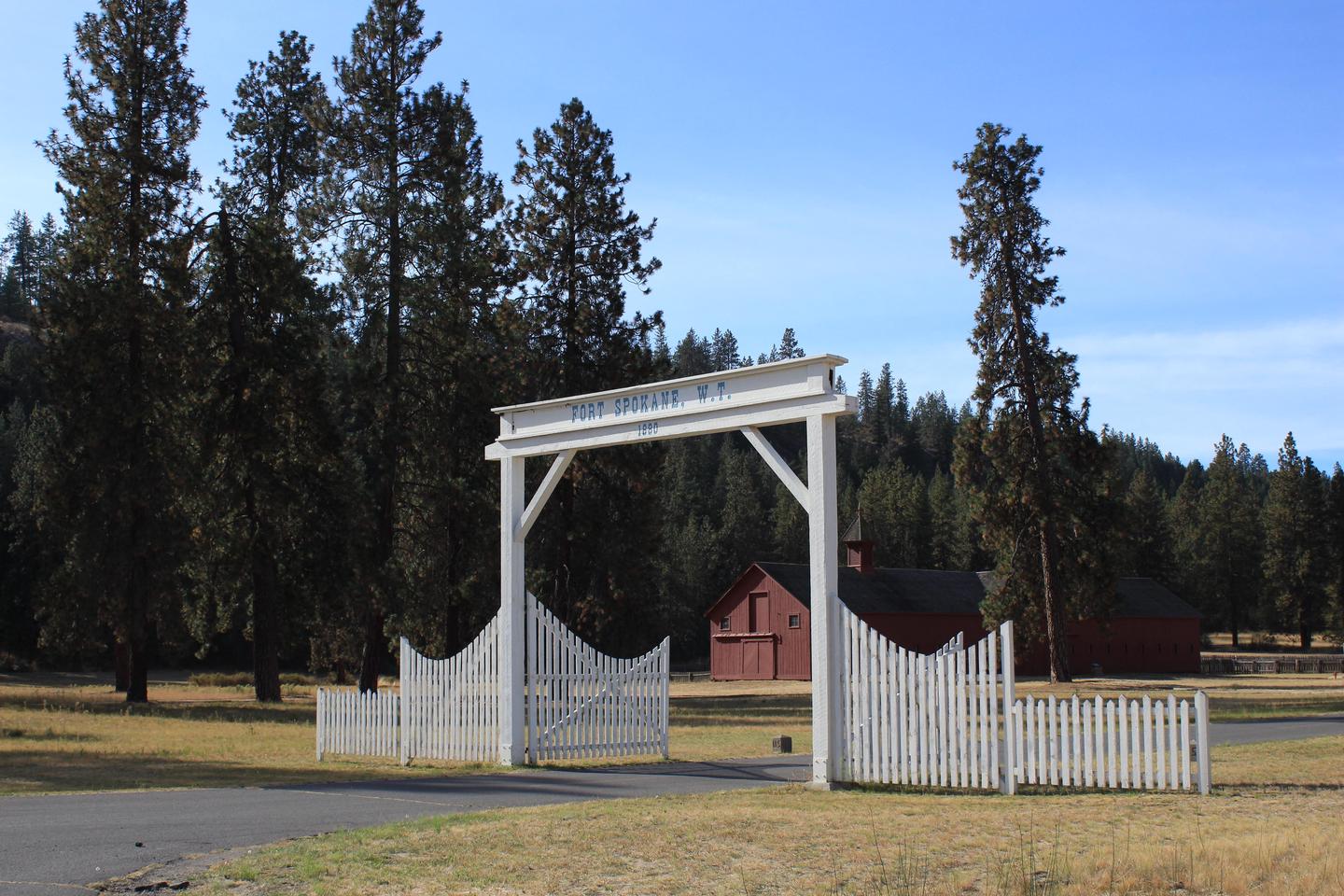 Entrance Gate and Mule BarnFort Spokane entrance and mule barn