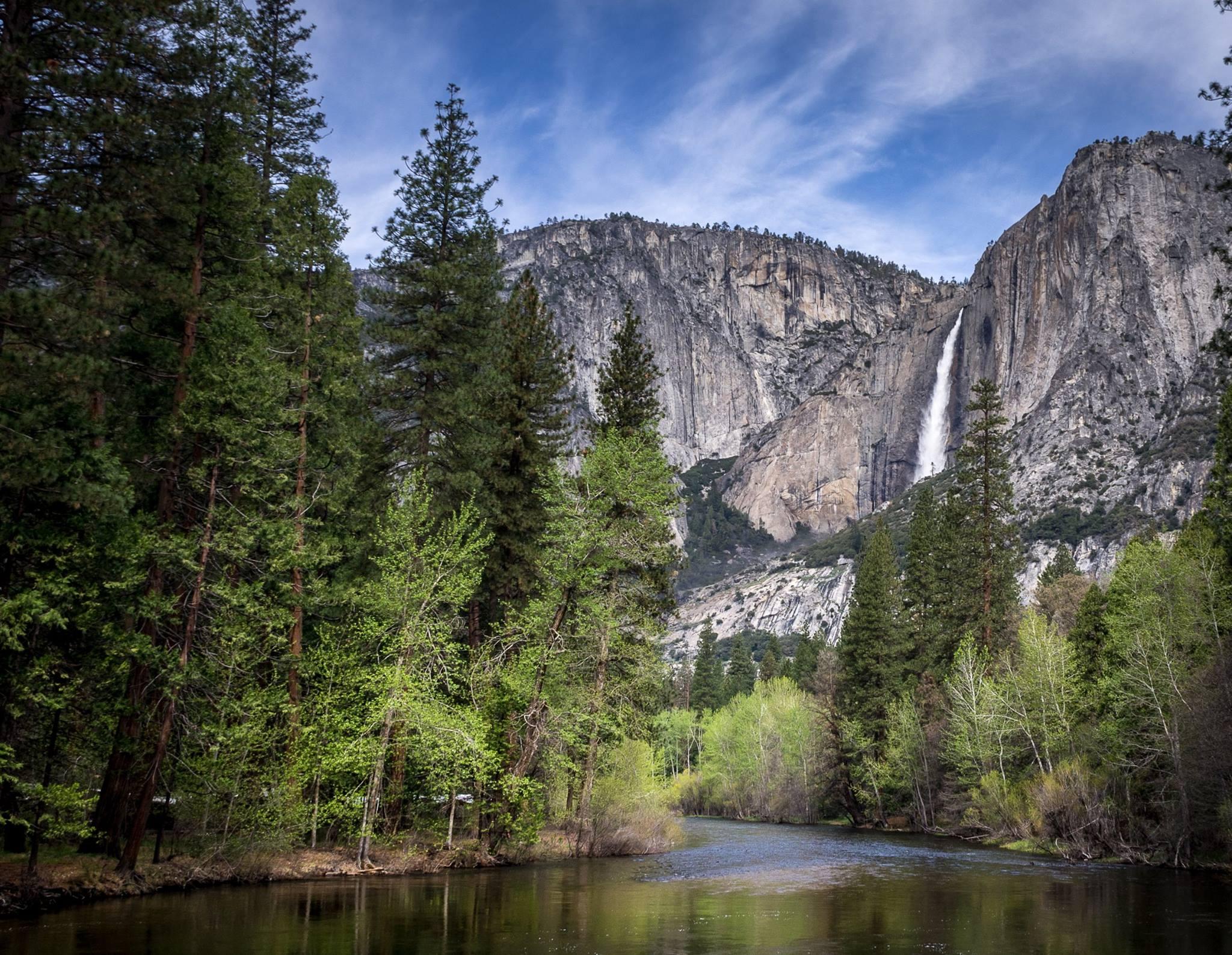 Yosemite National Park - Upper Yosemite Fall and Merced River in spring - Credits: NPS Photo