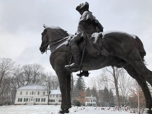 Ford Mansion with Washington Statue