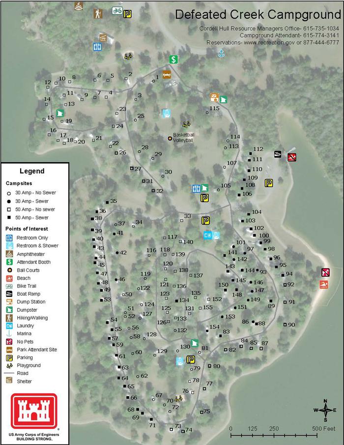 Defeated Creek Campground Map