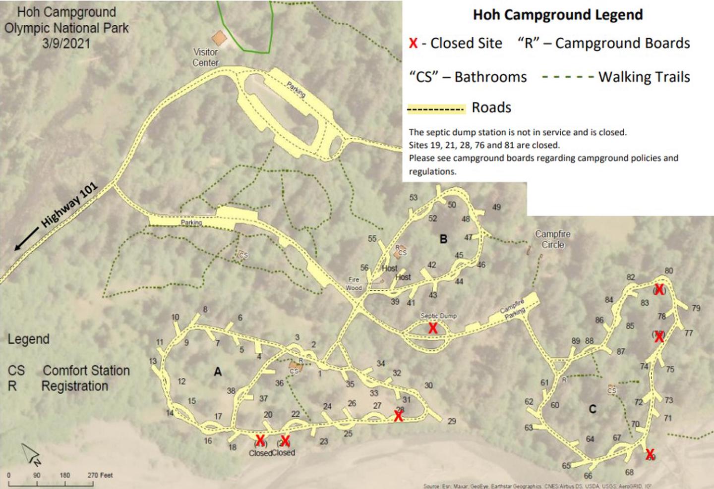map of hoh campgroundMap of hoh campground