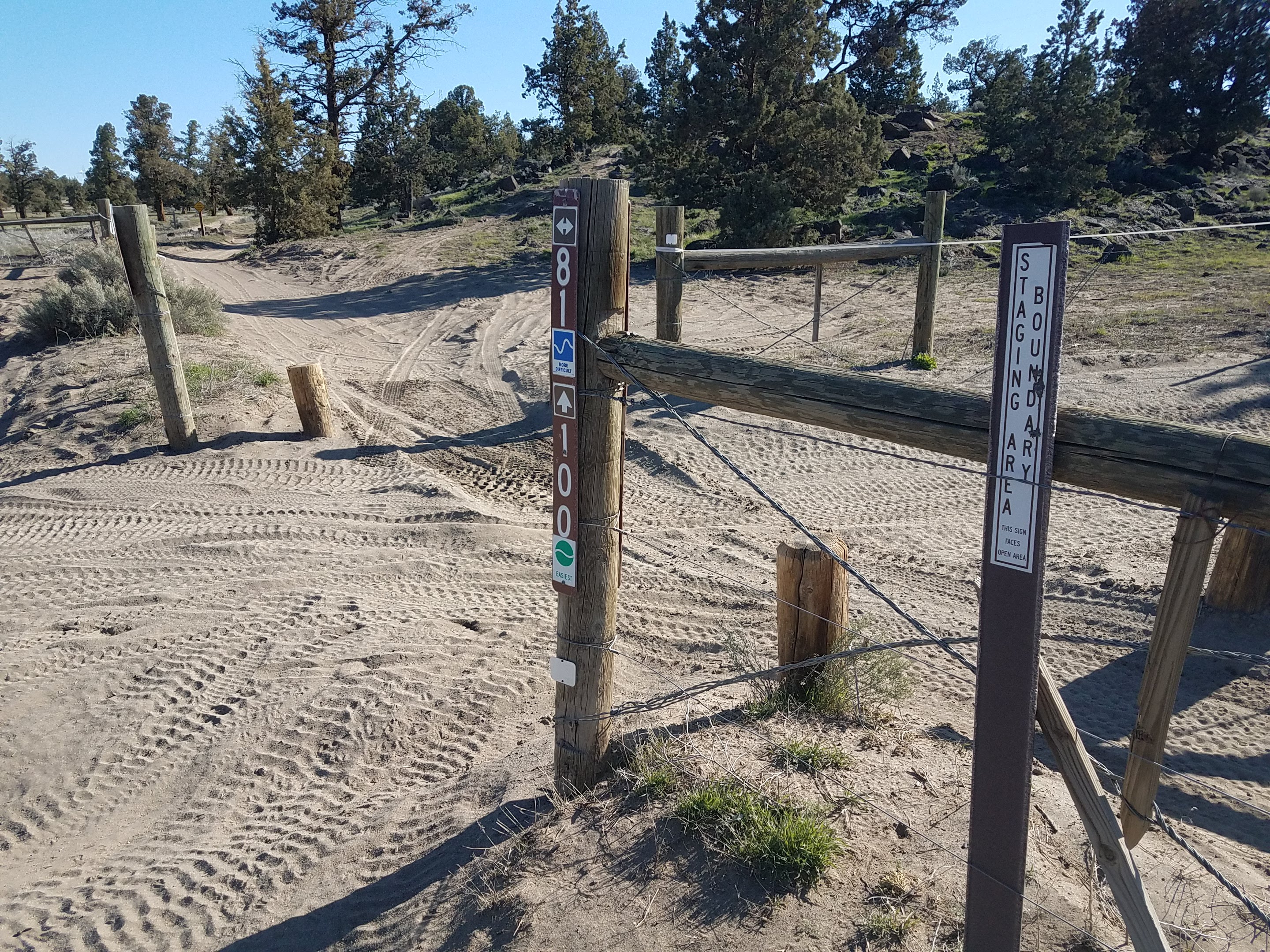 Trails access from Corral Off Highway Vehicle Staging Area