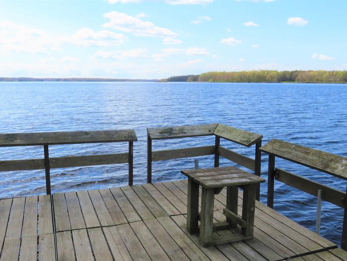 Accessible fishing pierAccessible fishing pier and view of lake