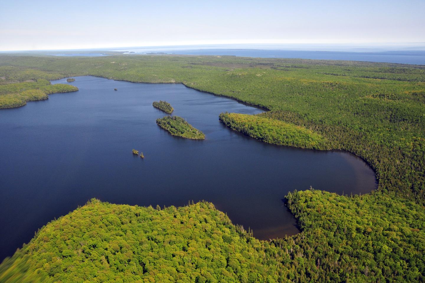 Aerial View of Lake DesorLake Desor is the second largest inland lake at Isle Royale National Park.
