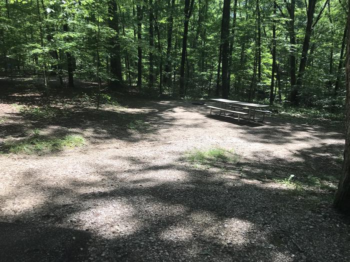 Gravel slope to picnic table