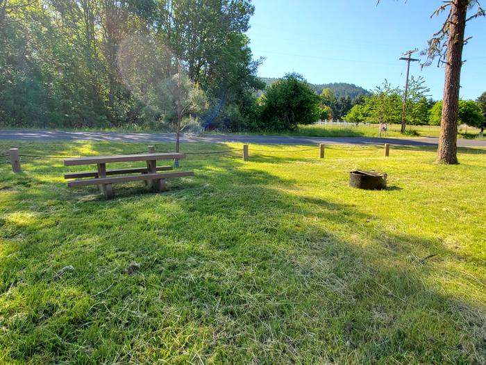 site 7 picnic table and fire ring