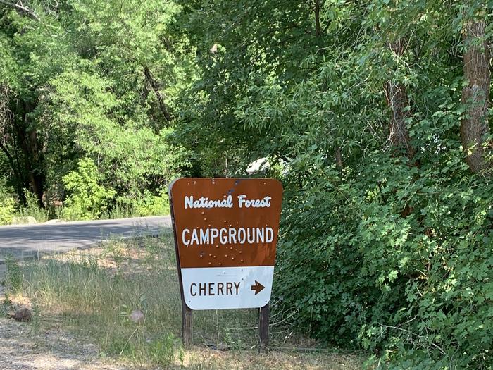 Cherry Campground signCherry Campground