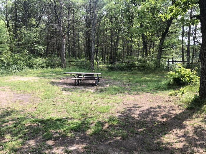 A photo of Site 001D of Loop Alcona Pond at AUSABLE RIVER CAMPING with Picnic Table, Fire Pit, Shade