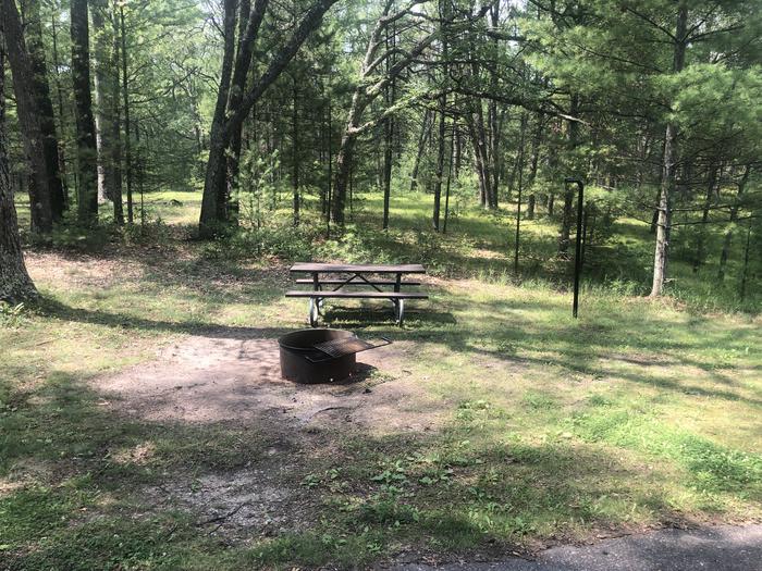 A photo of Site 11 of Loop ROUND LAKE at ROUND LAKE with Picnic Table, Fire Pit, Lantern Pole