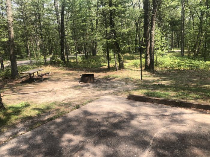 A photo of Site 12 of Loop ROUND LAKE at ROUND LAKE with Picnic Table, Fire Pit, Lantern Pole