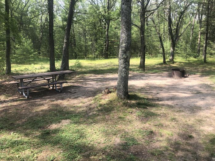 A photo of Site 13 of Loop ROUND LAKE at ROUND LAKE with Picnic Table, Fire Pit, Lantern Pole