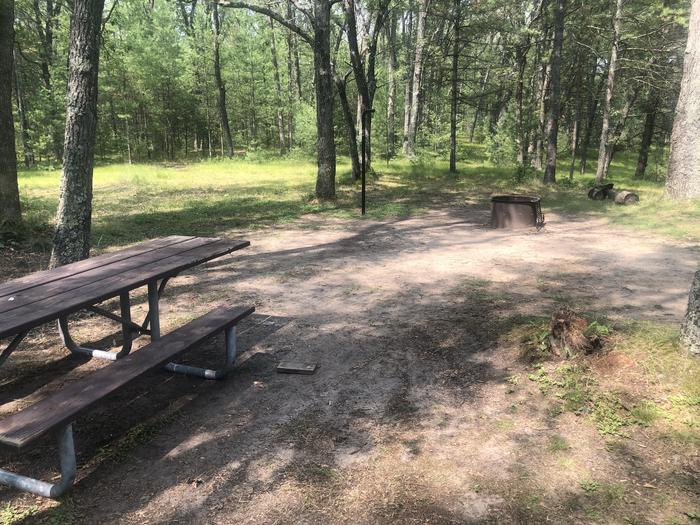 A photo of Site 13 of Loop ROUND LAKE at ROUND LAKE with Picnic Table, Fire Pit, Lantern Pole