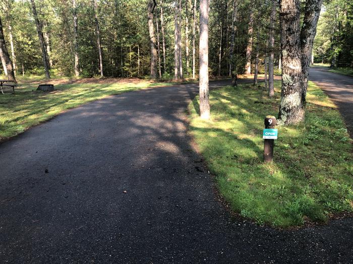 A photo of Site 009 of Loop ROLLWAYS CAMPGROUND at ROLLWAYS CAMPGROUND with Picnic Table, Fire Pit, Lantern Pole, pull through parking