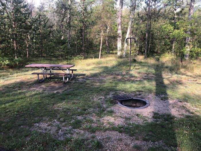 A photo of Site 019 of Loop ROLLWAYS CAMPGROUND at ROLLWAYS CAMPGROUND with Picnic Table, Fire Pit, Lantern Pole