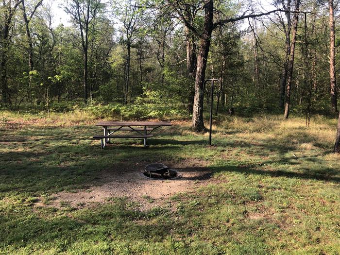 A photo of Site 018 of Loop ROLLWAYS CAMPGROUND at ROLLWAYS CAMPGROUND with Picnic Table, Fire Pit, Lantern Pole
