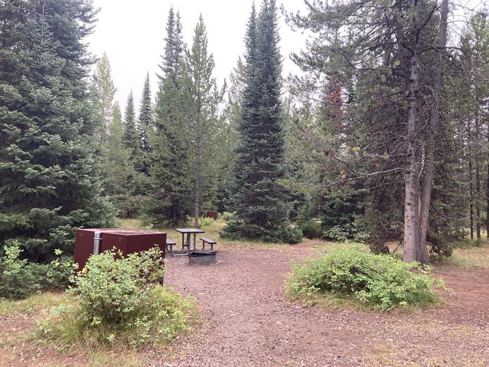 A photo of Site 331 of Loop O at Colter Bay Campground with Picnic Table, Fire Pit, Food Storage