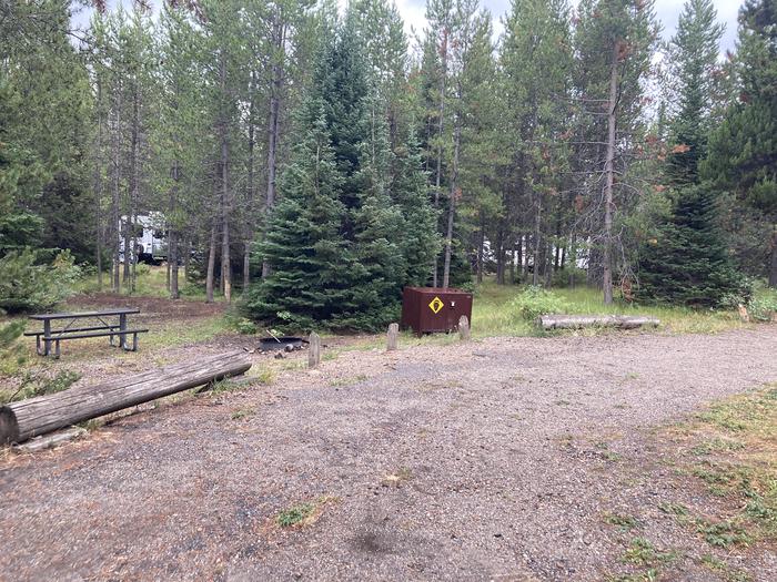 A photo of Site 271 of Loop M at Colter Bay Campground with Picnic Table, Fire Pit, Food Storage
