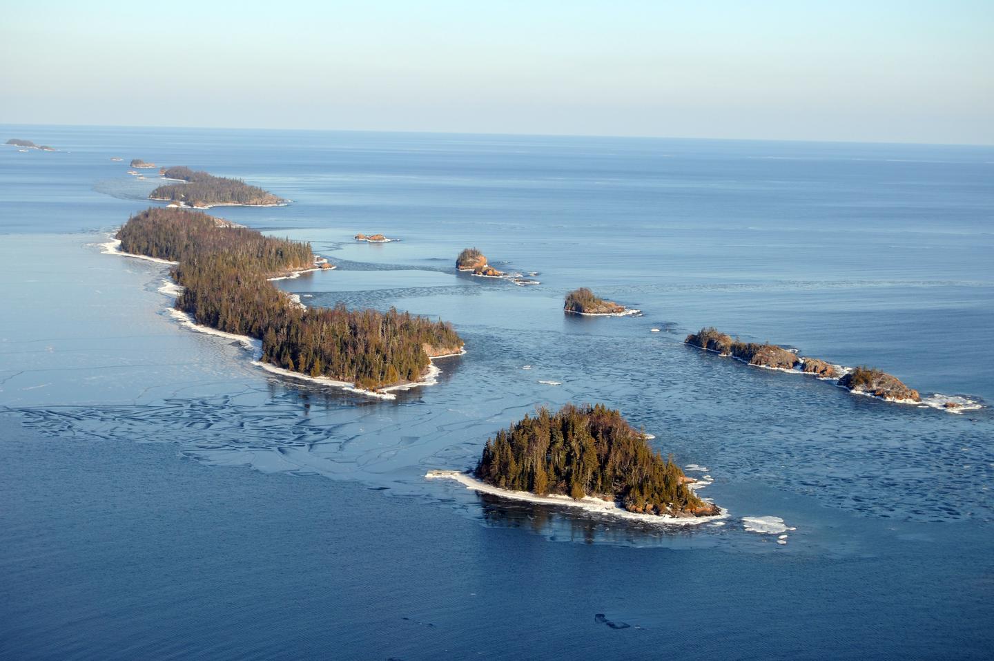 Aerial View of Tookers Island and Shaw IslandSome of the park's 36 campgrounds can be found on small islands.