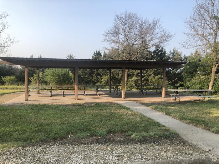 A photo of Site 3 of Loop EAST ROLLING HILLS PARK (KS) at EAST ROLLING HILLS PARK (KS) with Picnic Table, Lean To / Shelter