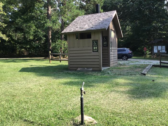 A photo of facility Sedalia Campground (SC) with accessible vault toilet