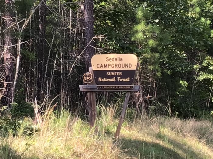 A photo of Sedalia Campground (SC) site location signSedalia Campground site location sign.