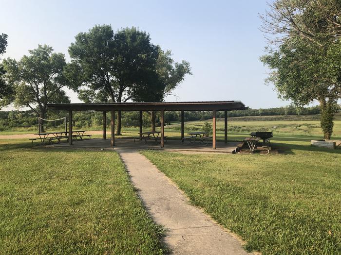 A photo of Site 6 of Loop EAST ROLLING HILLS PARK (KS) at EAST ROLLING HILLS PARK (KS) with Picnic Table, Lean To / Shelter