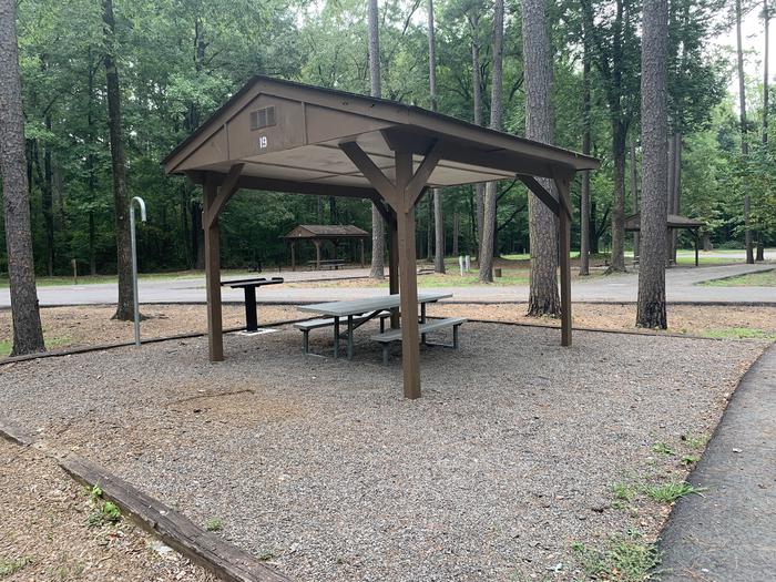 A photo of Site 19 of Loop CARTER COVE  at CARTER COVE with Picnic Table, Shade, Lantern Pole